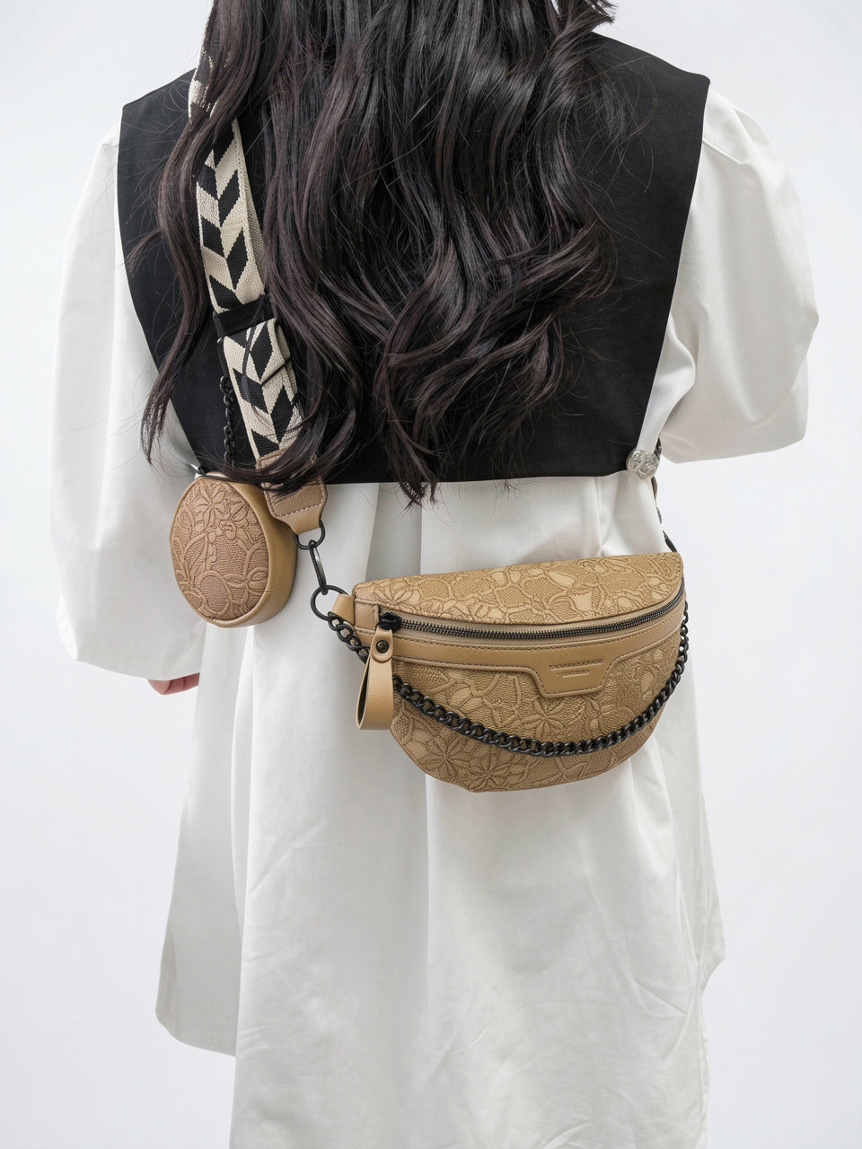 Séléna — Sac banane à bandoulière avec motif floral et porte-monnaie - 4
