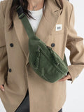 Séraphine — Sac banane vert velours - 1