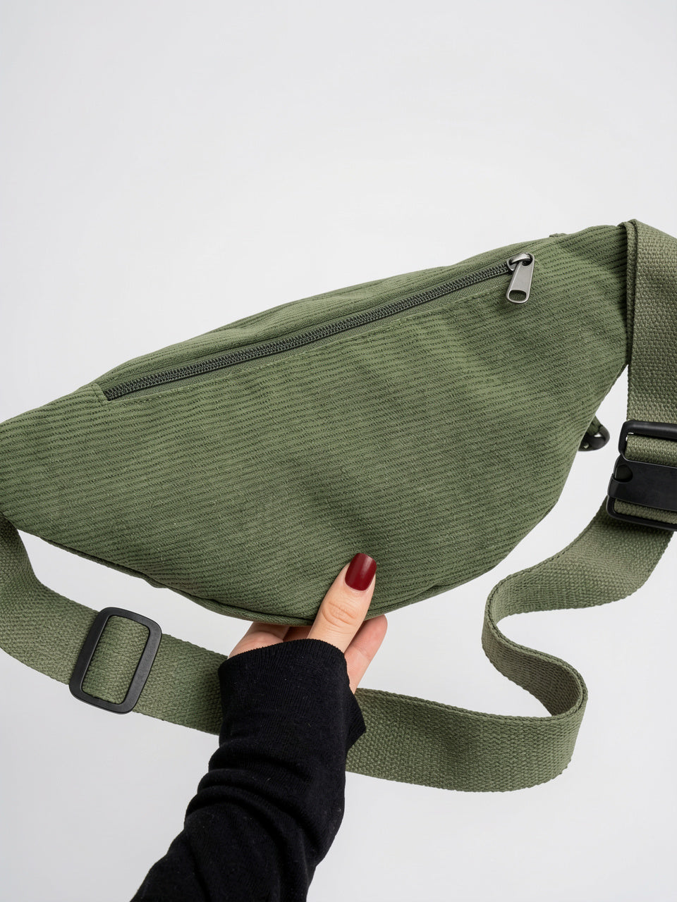 Séraphine — Sac banane vert velours - 4