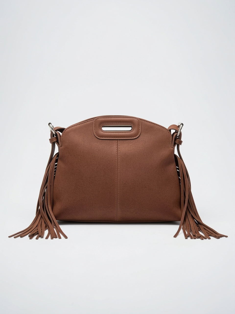 Sienna — Sac à main à franges - Marron foncé