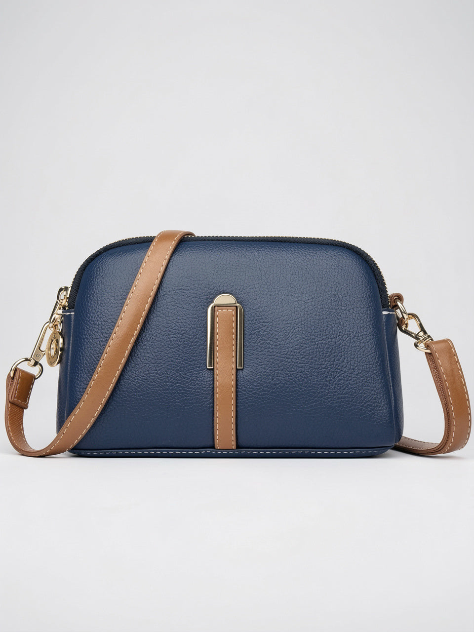 Soline — Sac à main luxe femme - Bleu Cuir Vegan