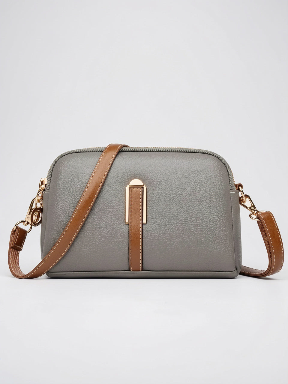 Soline — Sac à main luxe femme - Gris Cuir Vegan