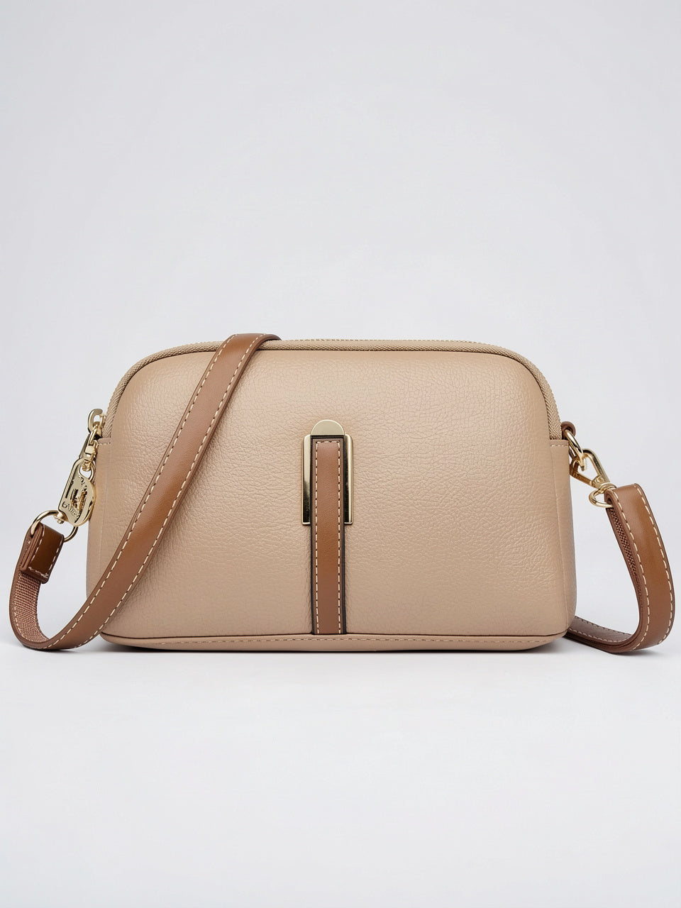 Soline — Sac à main luxe femme - Khaki Cuir Vegan