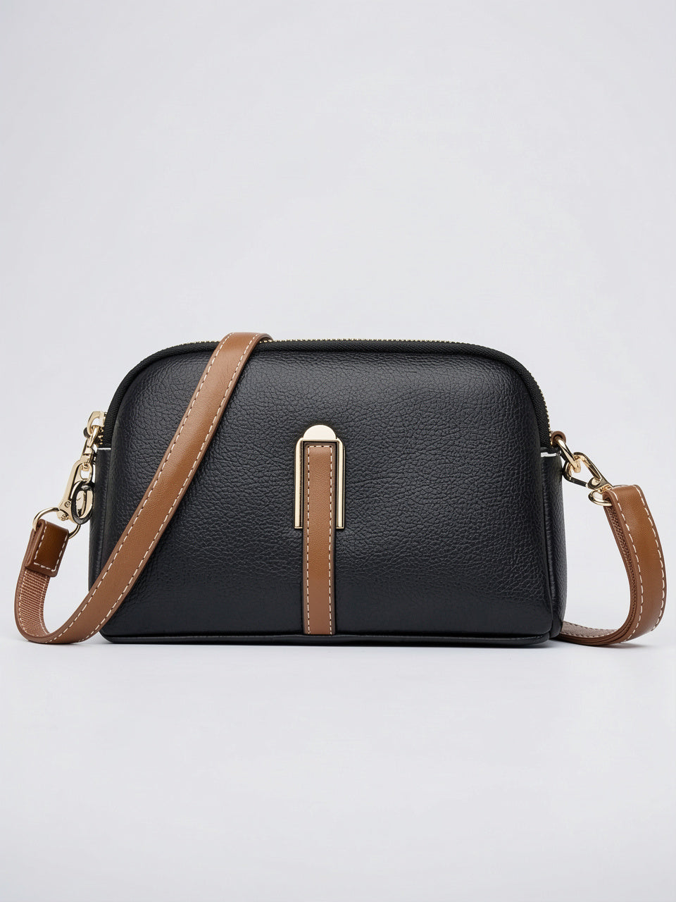 Justine — Sac à main luxe femme - Noir Cuir Vegan