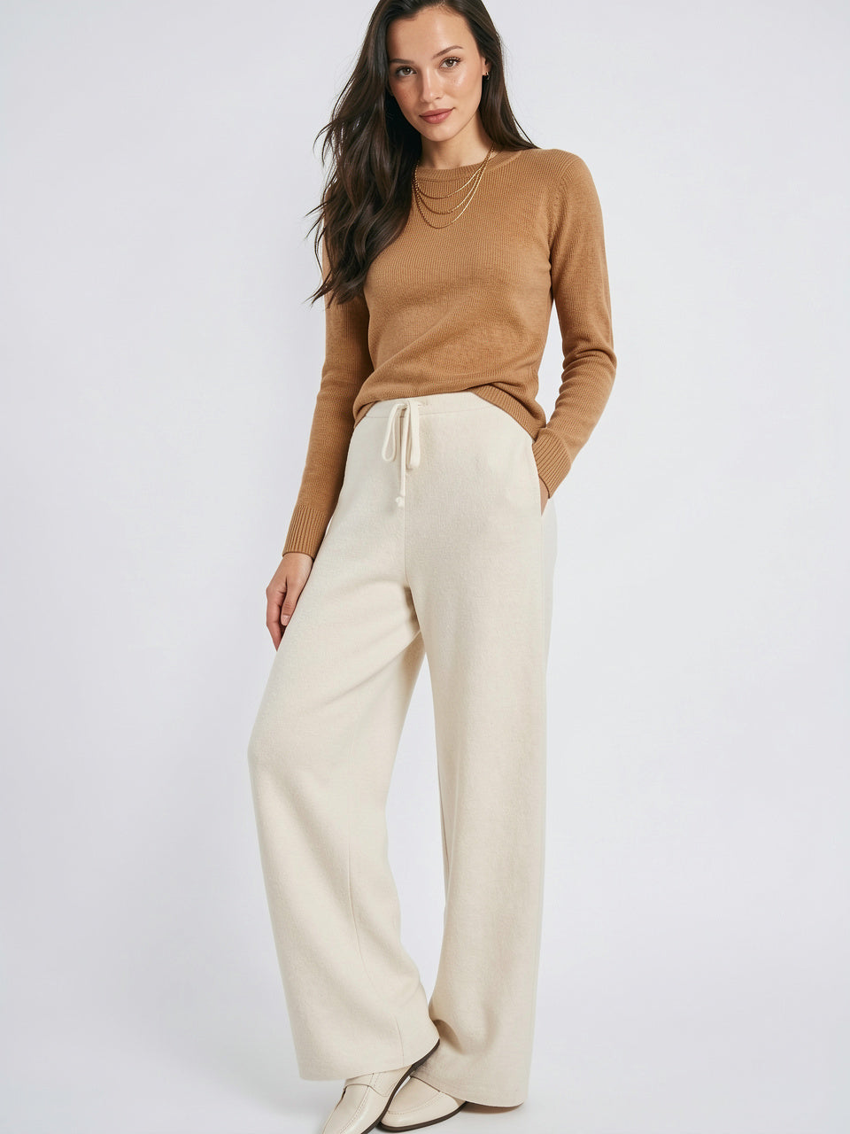 Sweats Cachemire Laine Taille Haute Coupe Large - 10