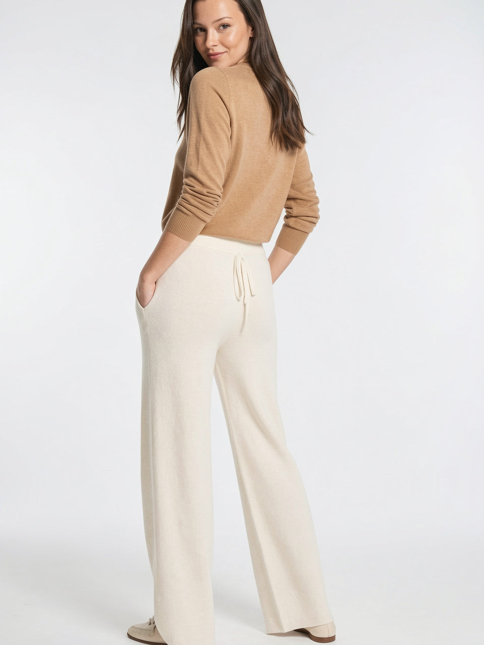 Sweats Cachemire Laine Taille Haute Coupe Large - 12