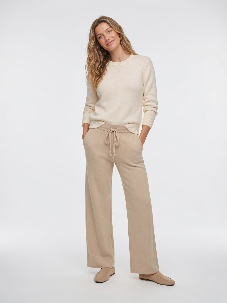 Sweats Cachemire Laine Taille Haute Coupe Large - 16