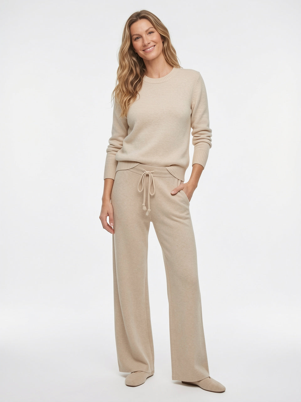 Sweats Cachemire Laine Taille Haute Coupe Large - 17