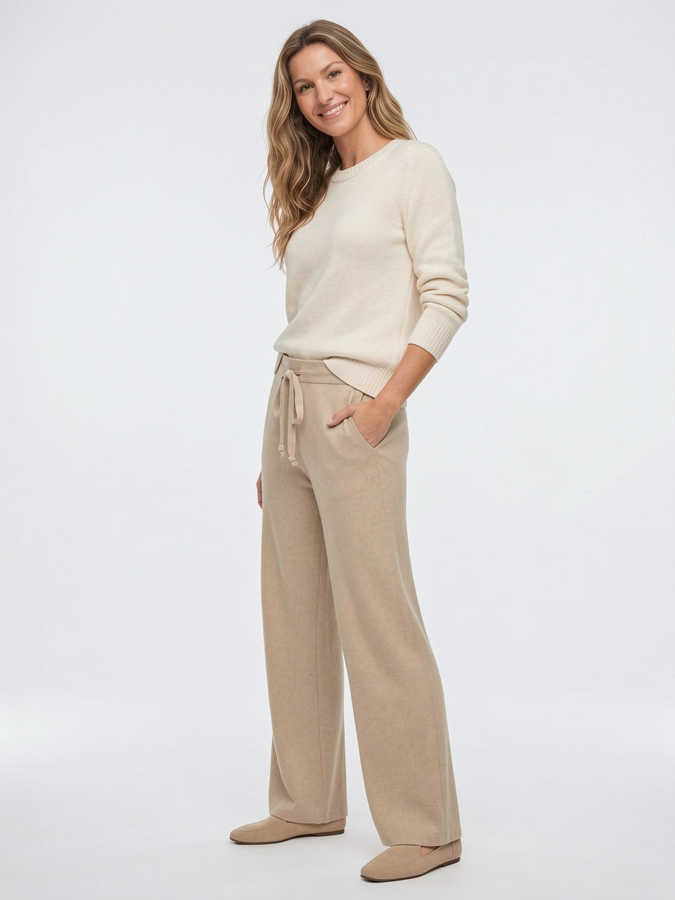 Sweats Cachemire Laine Taille Haute Coupe Large - 18