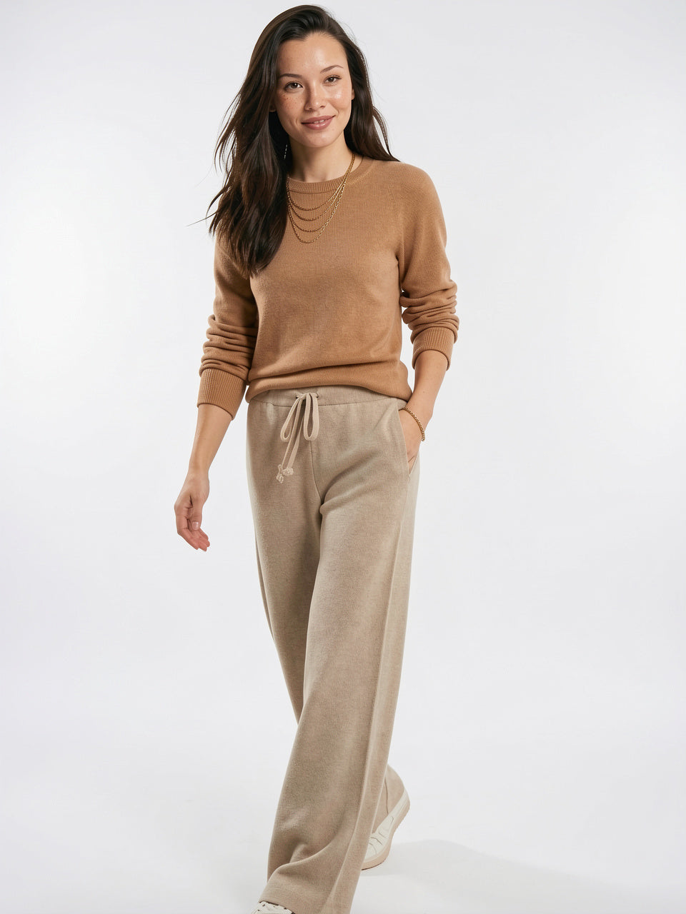 Sweats Cachemire Laine Taille Haute Coupe Large - 7