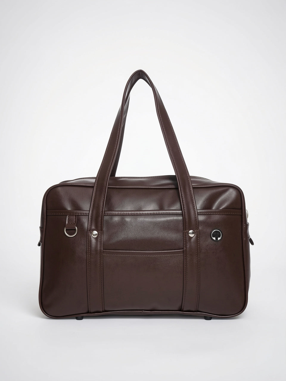 Sybille — Sac à main pour lycée les cours - Café Cuir PU Souple