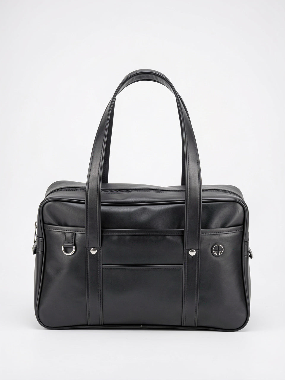 Sybille — Sac à main pour lycée les cours - Noir Cuir PU Souple