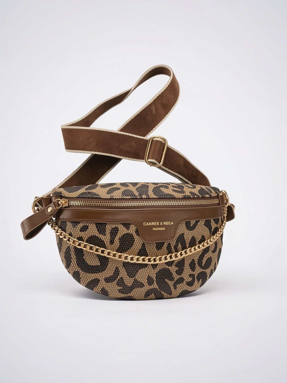 Thaïs — Sac banane à bandoulière léopard - Marron