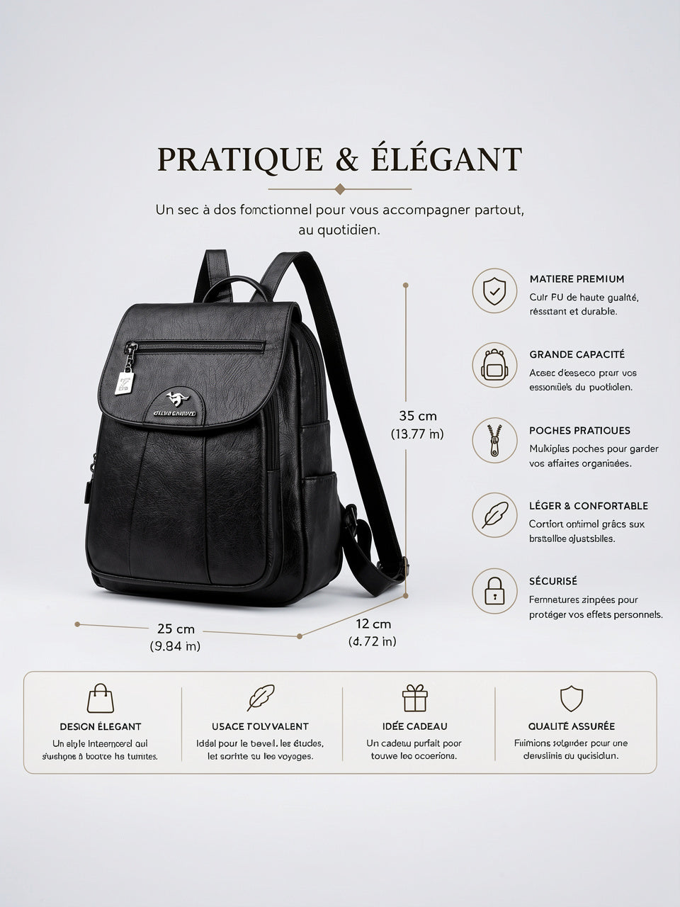 Théodora — Sac à dos femme cuir - 7