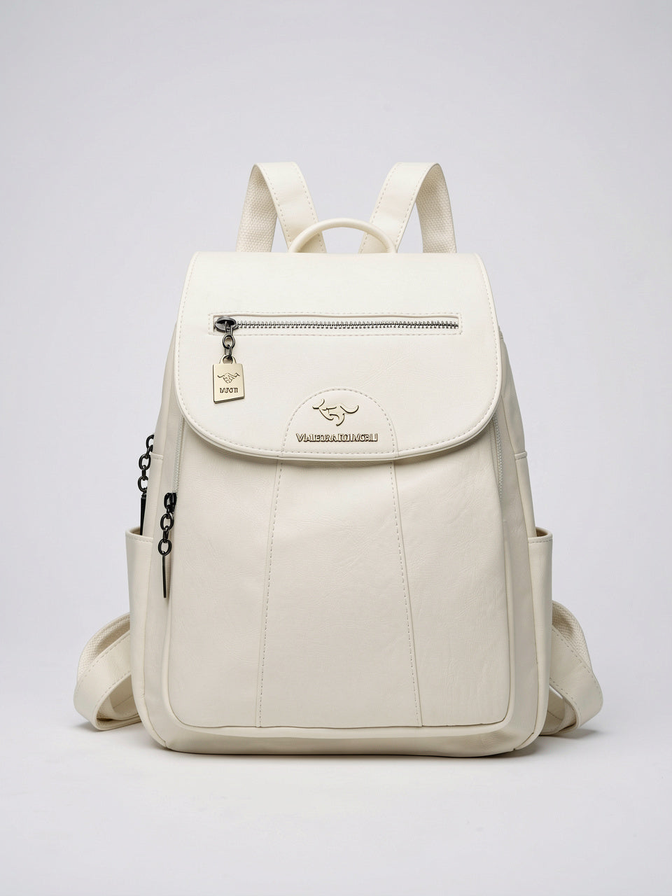 Théodora — Sac à dos femme cuir - Blanc Cuir PU