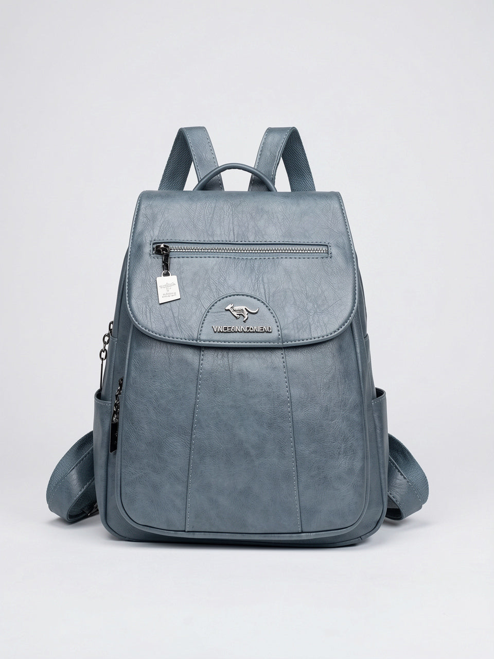 Théodora — Sac à dos femme cuir - Bleu Clair Cuir PU