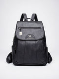 Théodora — Sac à dos femme cuir - Bleu Cuir PU