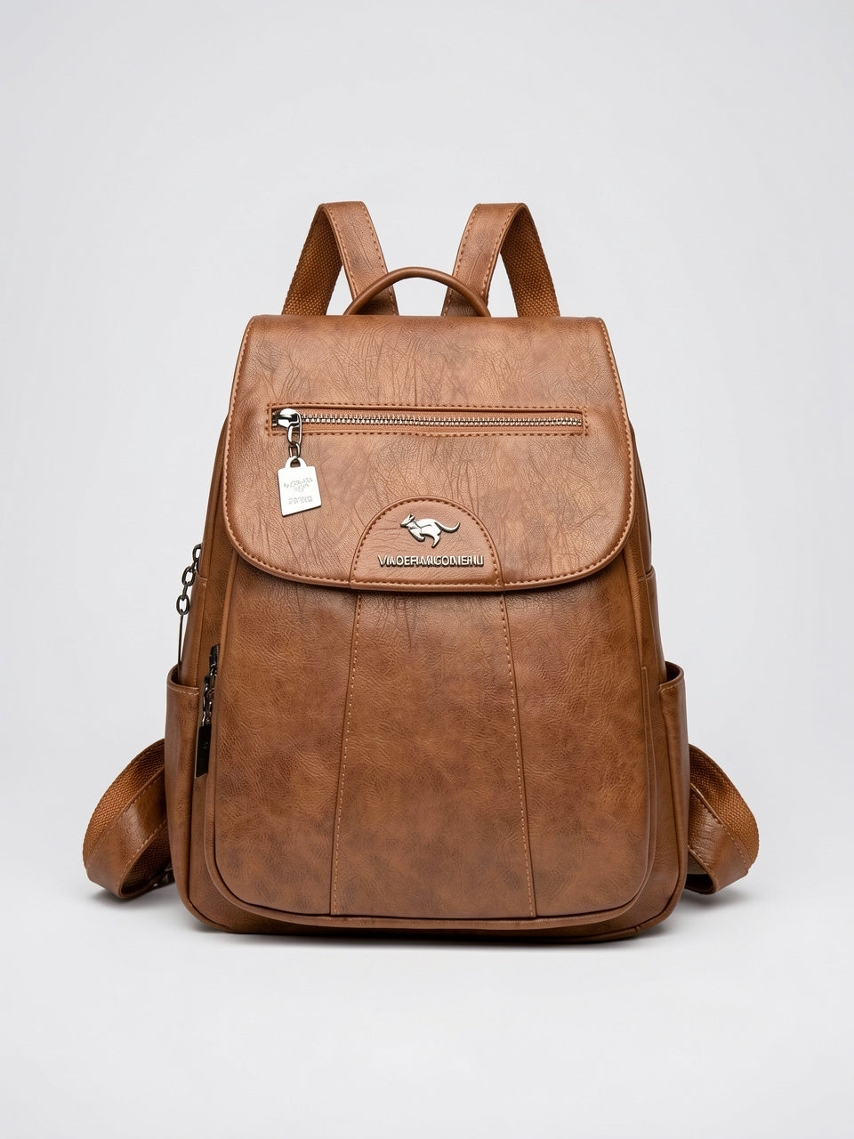 Théodora — Sac à dos femme cuir - Marron Cuir PU