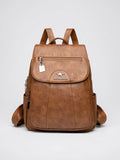 Théodora — Sac à dos femme cuir - Marron Cuir PU