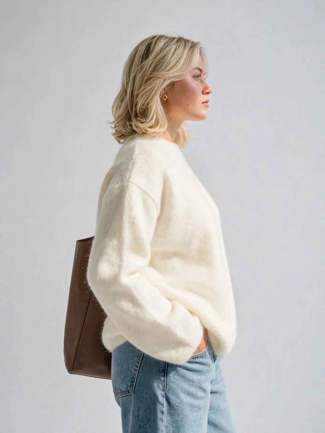 Pull Femme Luxe Mohair Doux Oversize Chaud