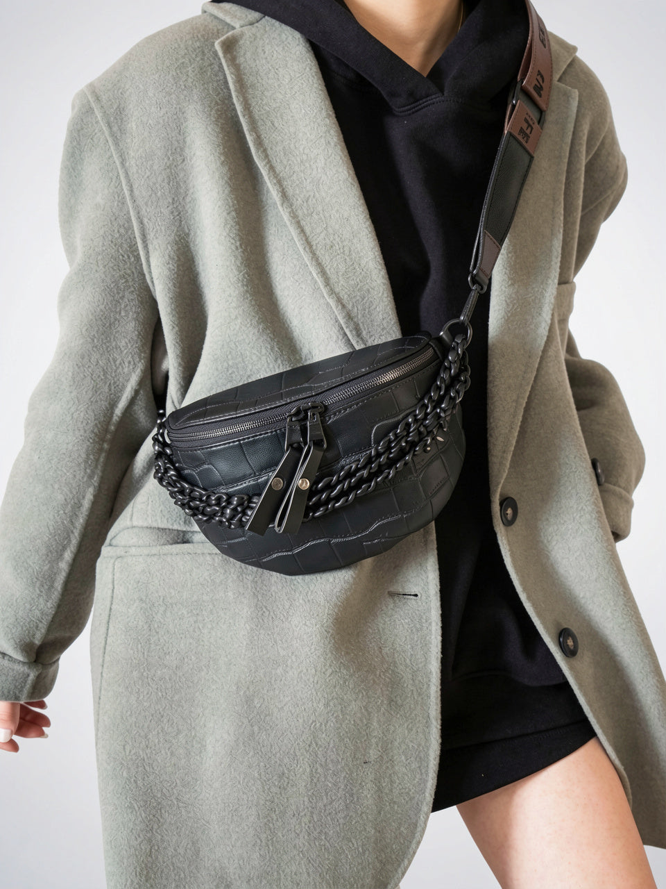 Tosca — Sac banane imitation croco à bandoulière - 2
