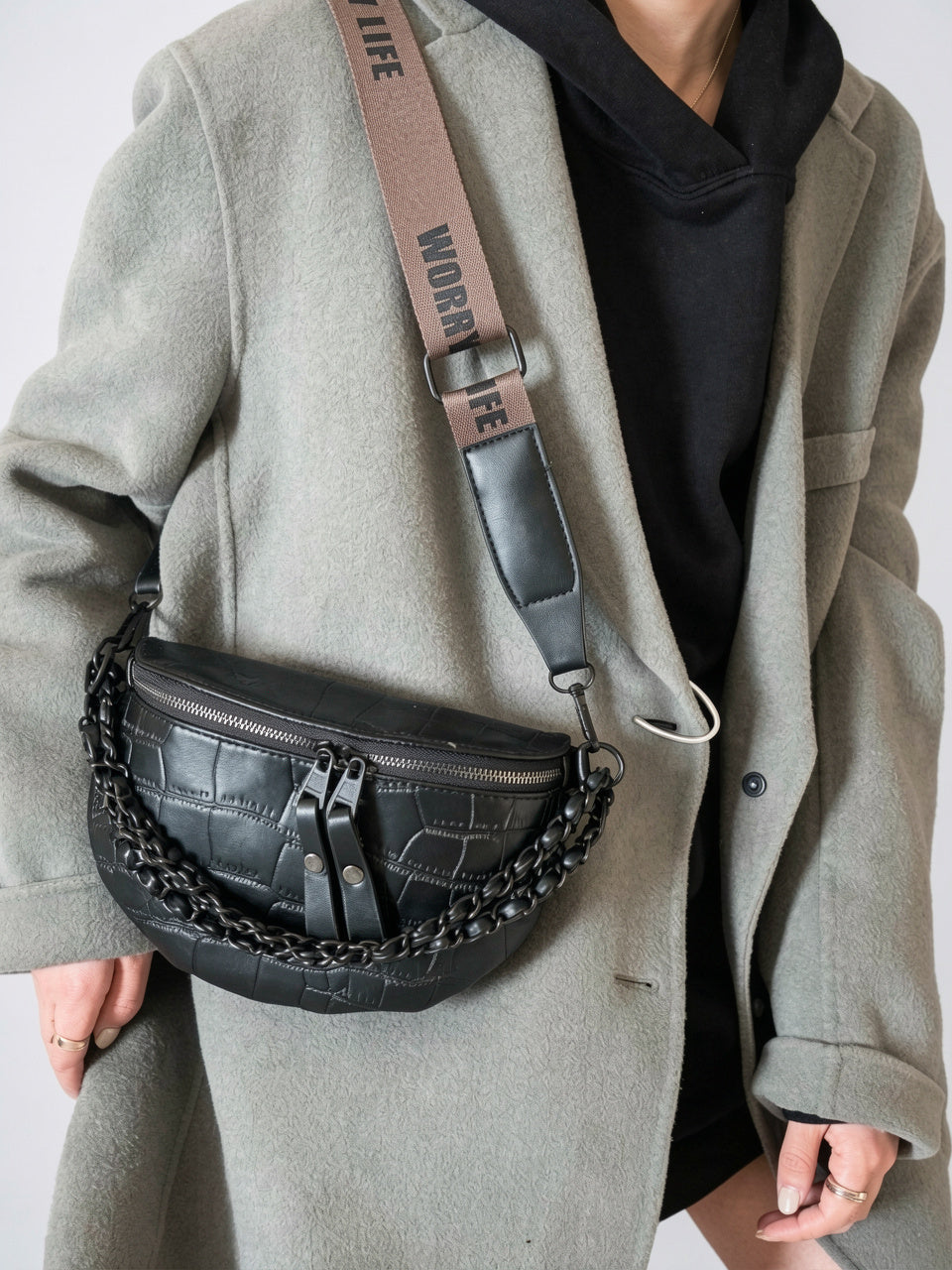 Tosca — Sac banane imitation croco à bandoulière - 3