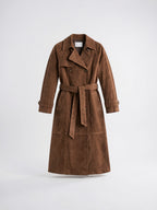 Trench Coat Daim Quotidien Femme Ajusté Ceinturé - 6