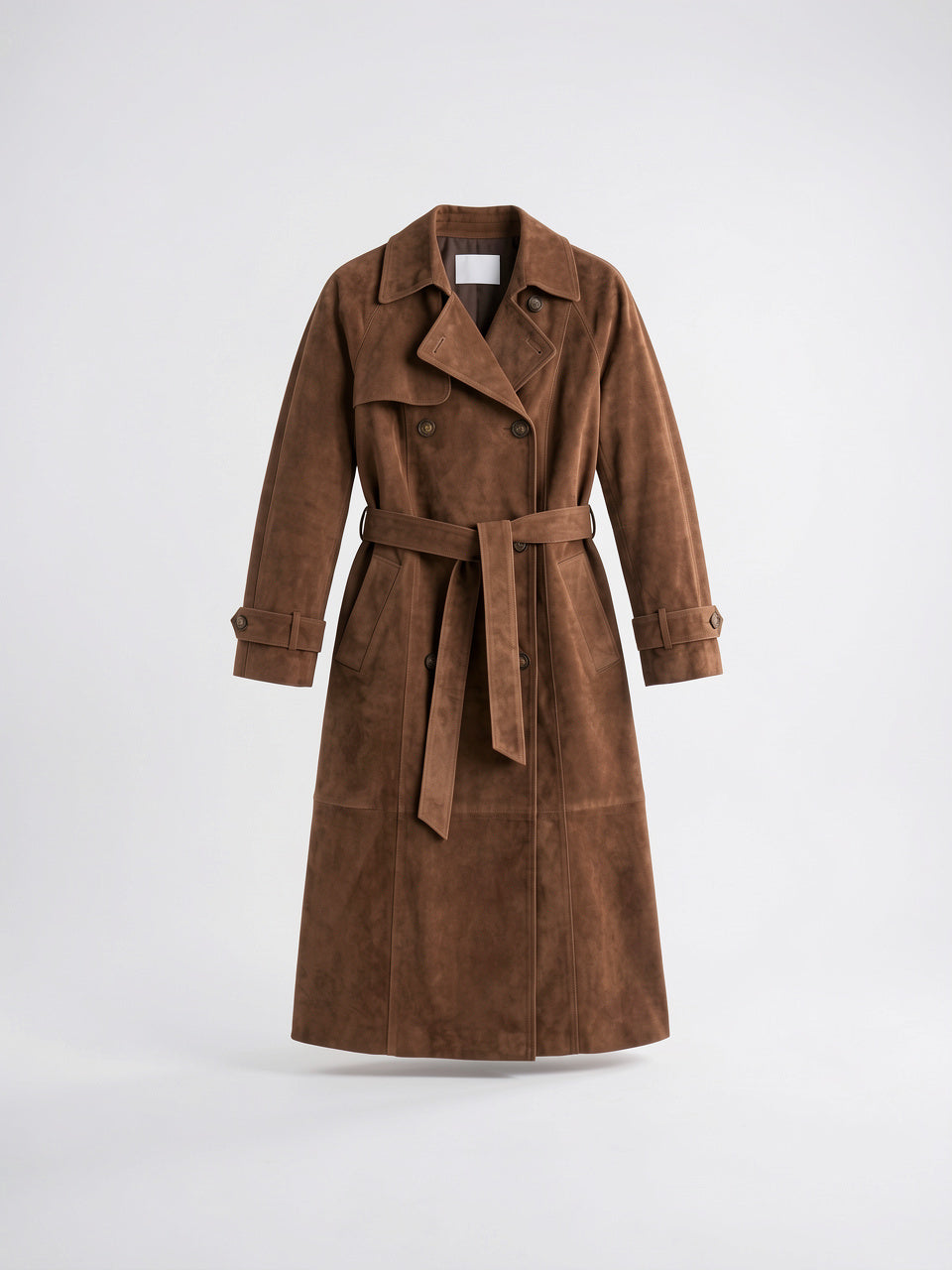 Trench Coat Daim Quotidien Femme Ajusté Ceinturé - 6