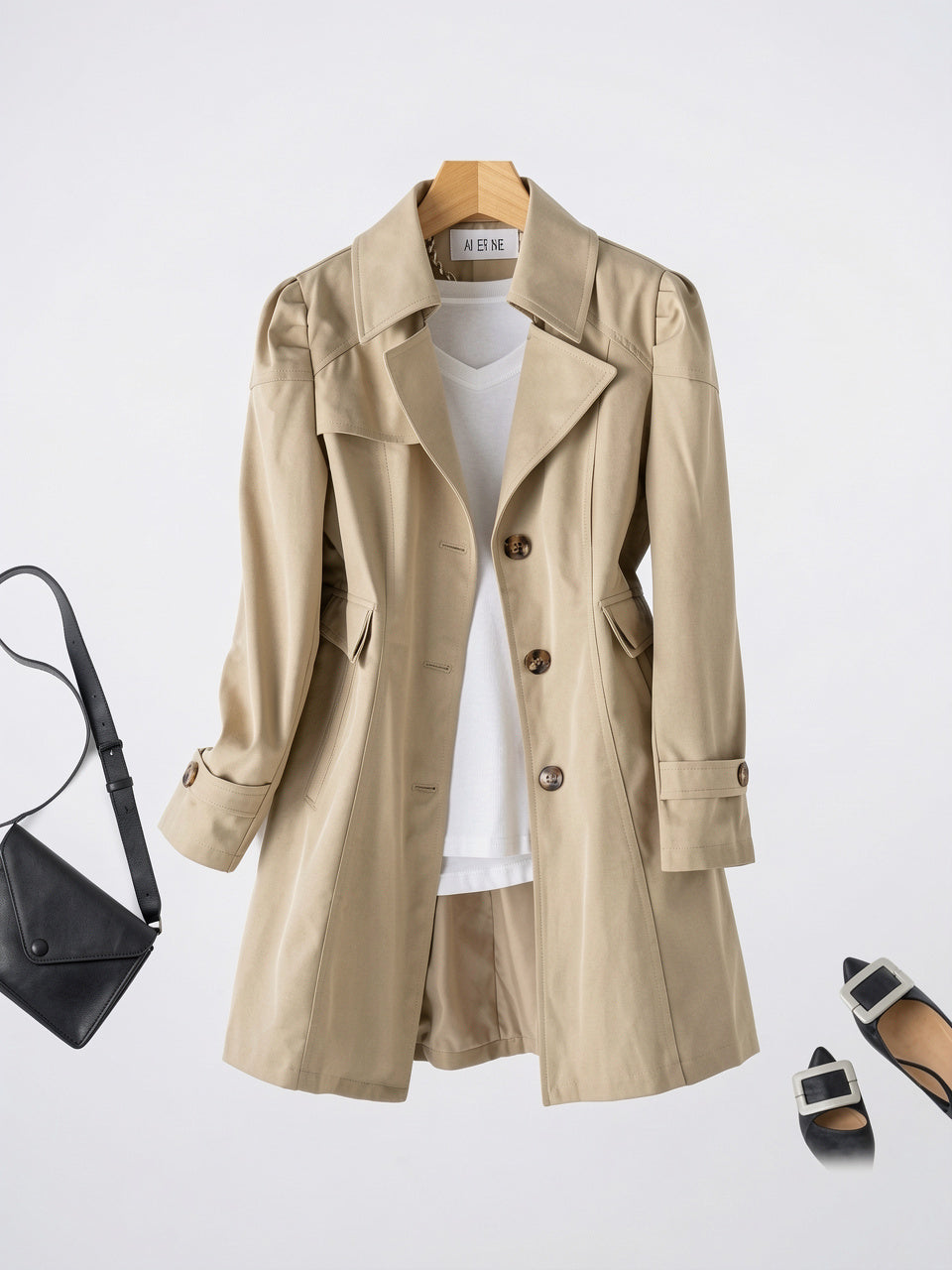 Trench Coat Long Pour Femmes Durable Confortable - 1
