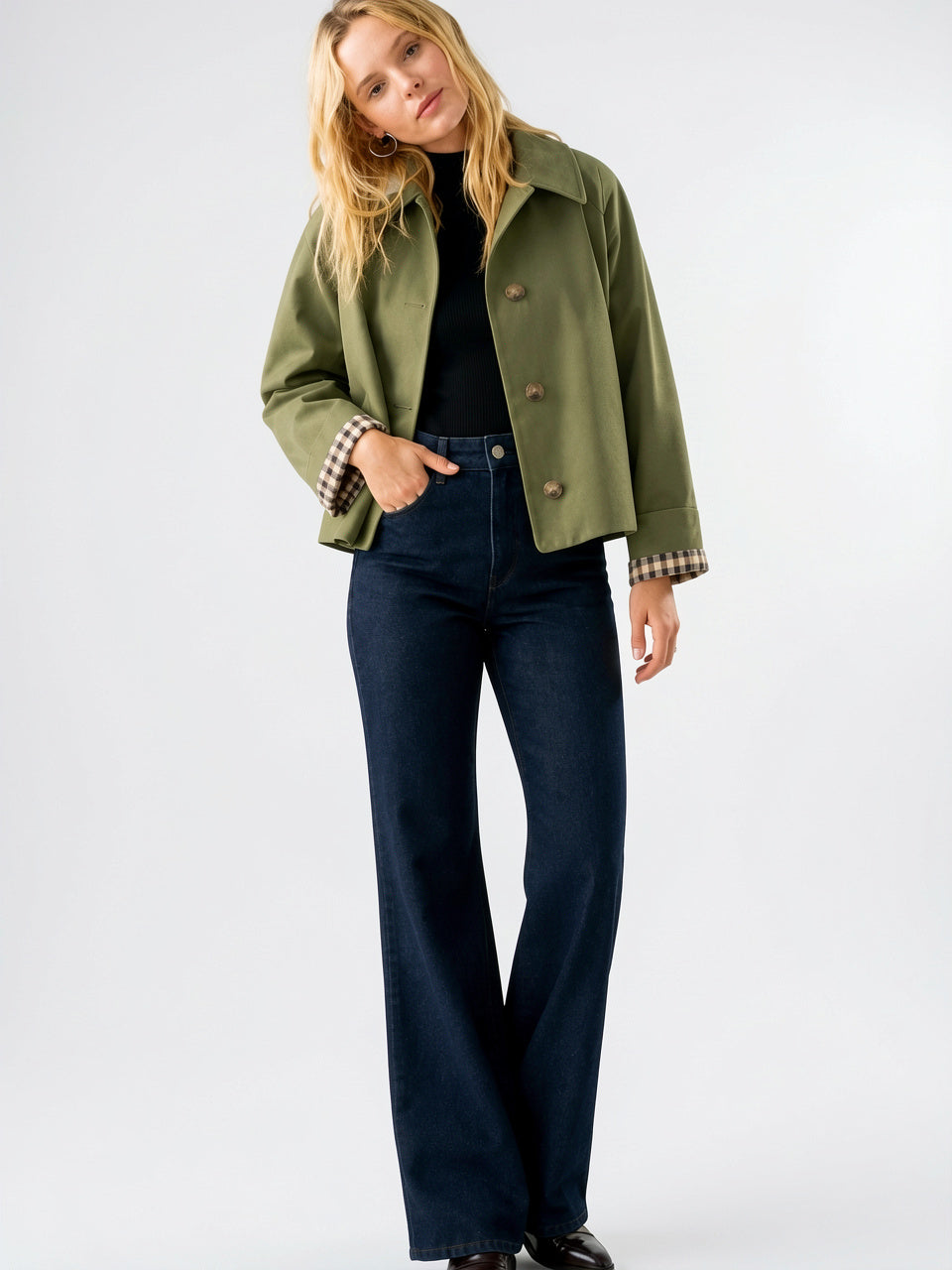 Trench Femme Coupe Ample Col Montant Léger - 2