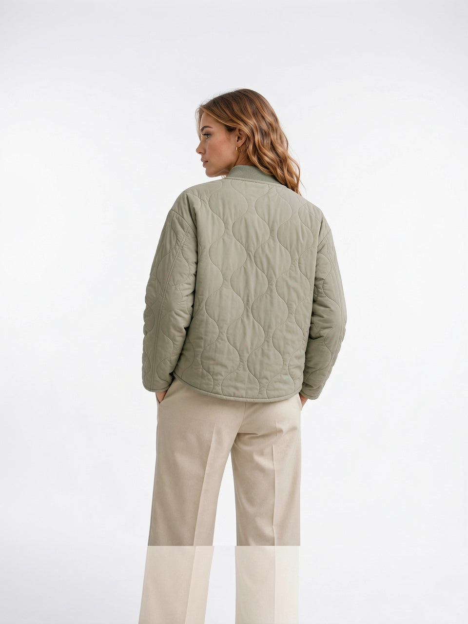 Trench Long Femme Ceinturé Classique Vêtement Extérieur Ajusté - Kaki S