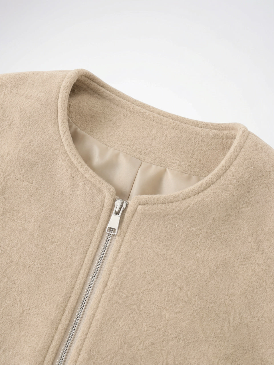 Veste Bomber Courte Mélange Laine Femme Zip Poches - 5