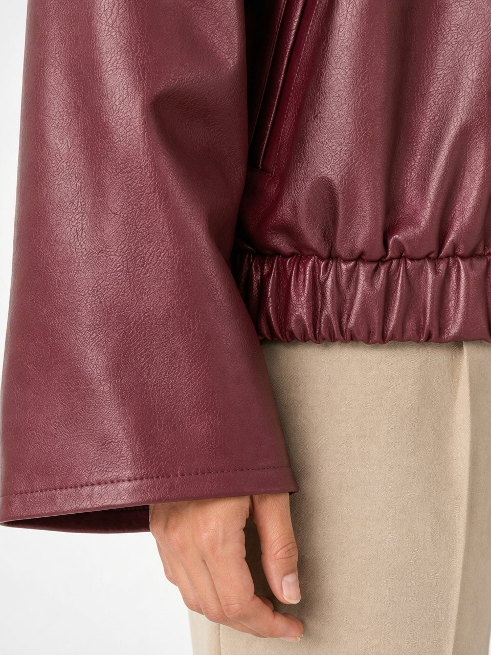 Veste Courte Simili Cuir Femme Coupe Relax Zip - 3