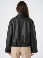 Veste Courte Simili Cuir Femme Coupe Relax Zip - 6