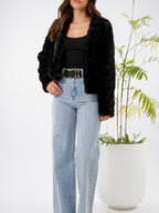 Veste Fausse Fourrure Femme Courte Devant Ouvert - 10