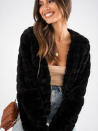 Veste Fausse Fourrure Femme Courte Devant Ouvert - 14
