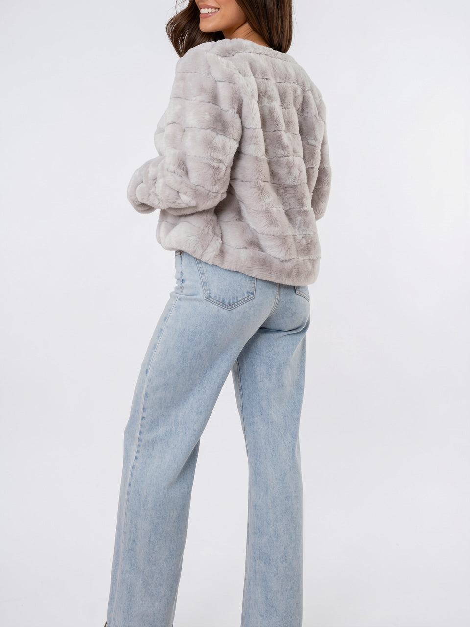 Veste Fausse Fourrure Femme Courte Devant Ouvert - 19