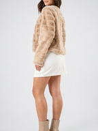 Veste Fausse Fourrure Femme Courte Devant Ouvert - 38