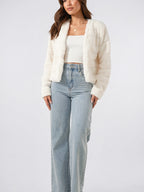 Veste Fausse Fourrure Femme Courte Devant Ouvert - 6