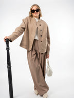 Veste Femme Automne Courte Laine Coupe Ample - 1