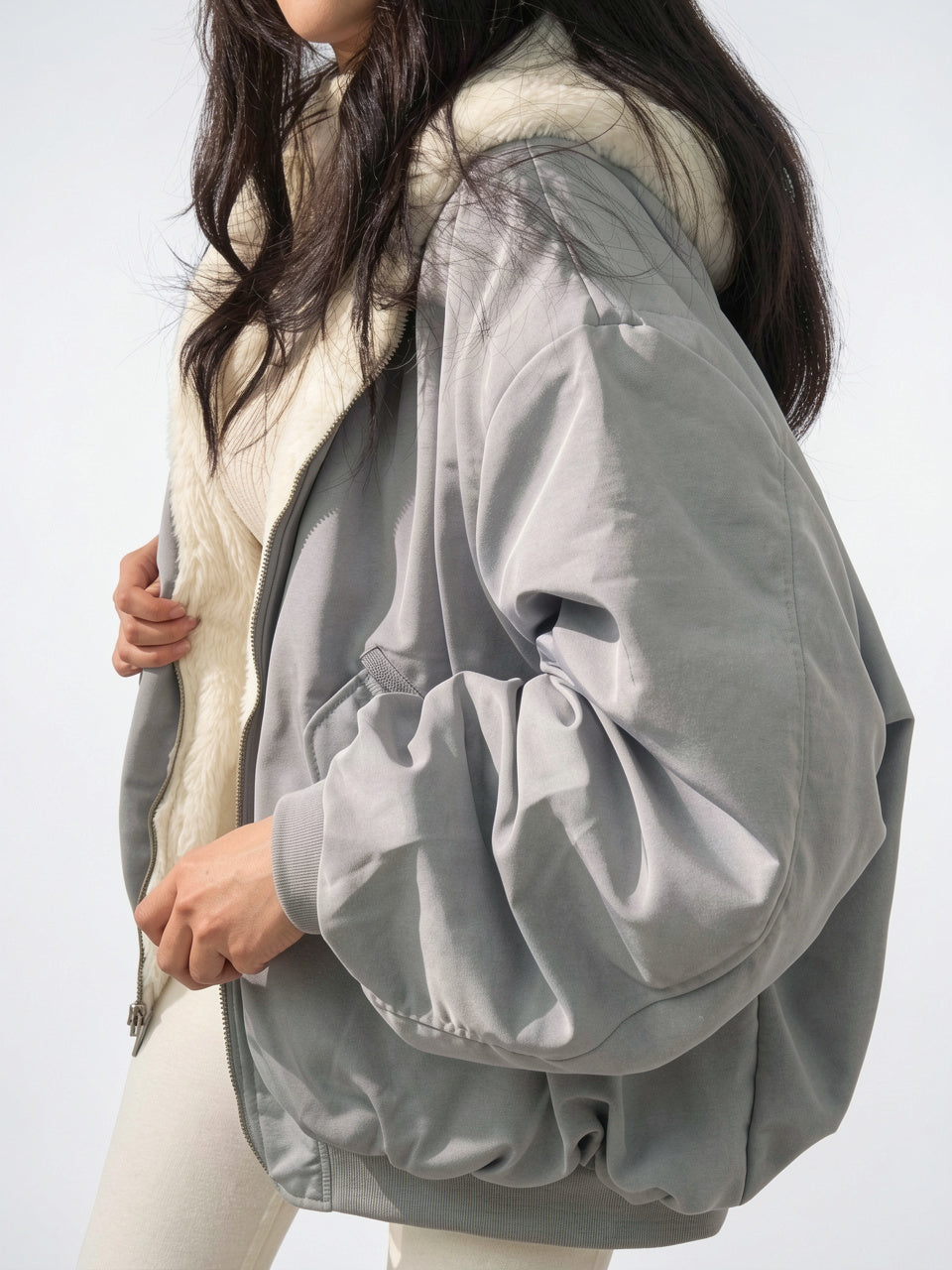 Veste Hoodie Fleece Réversible Confortable Chaud Doux - 1
