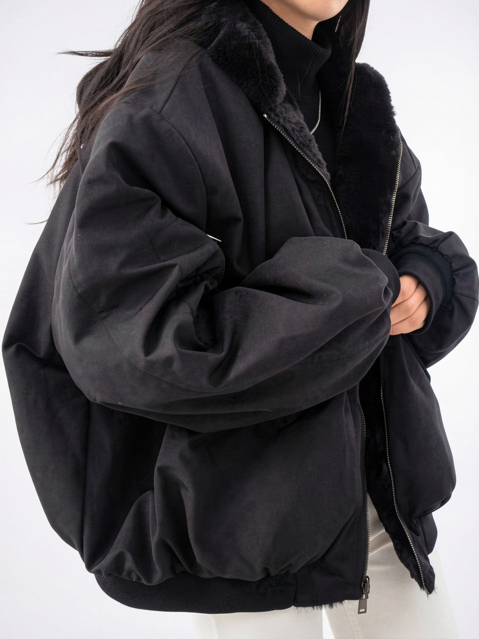 Veste Hoodie Fleece Réversible Confortable Chaud Doux - 2