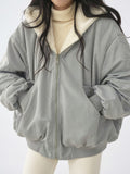 Veste Hoodie Fleece Réversible Confortable Chaud Doux - Blau S