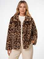 Veste Matelassée Imprimé Léopard Réversible Femme Coupe Relax - 1