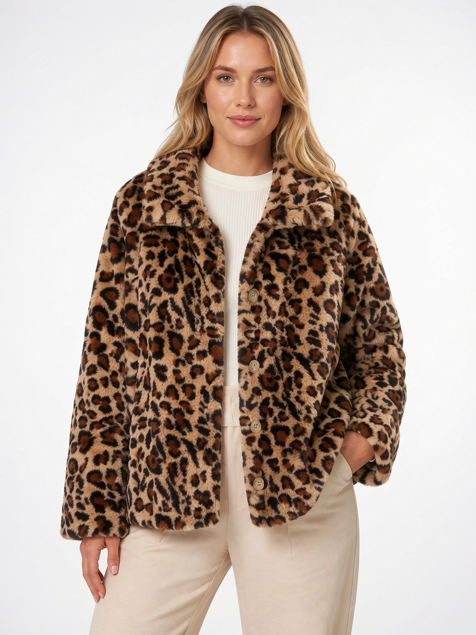 Veste Matelassée Imprimé Léopard Réversible Femme Coupe Relax - 1