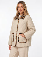 Veste Matelassée Imprimé Léopard Réversible Femme Coupe Relax - 4