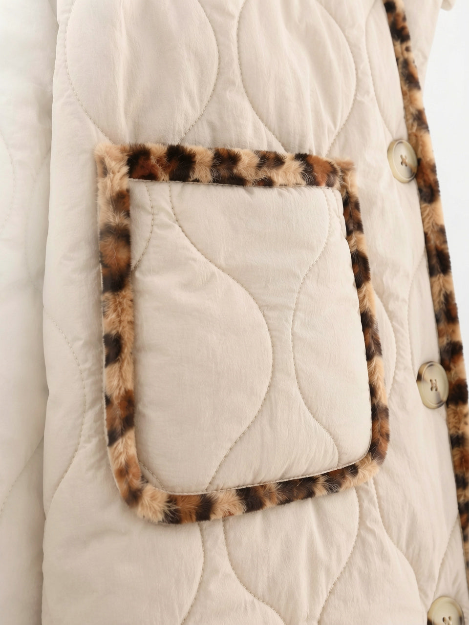 Veste Matelassée Imprimé Léopard Réversible Femme Coupe Relax - 5