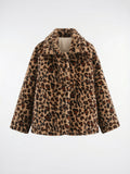 Veste Matelassée Imprimé Léopard Réversible Femme Coupe Relax - Leopard Print S