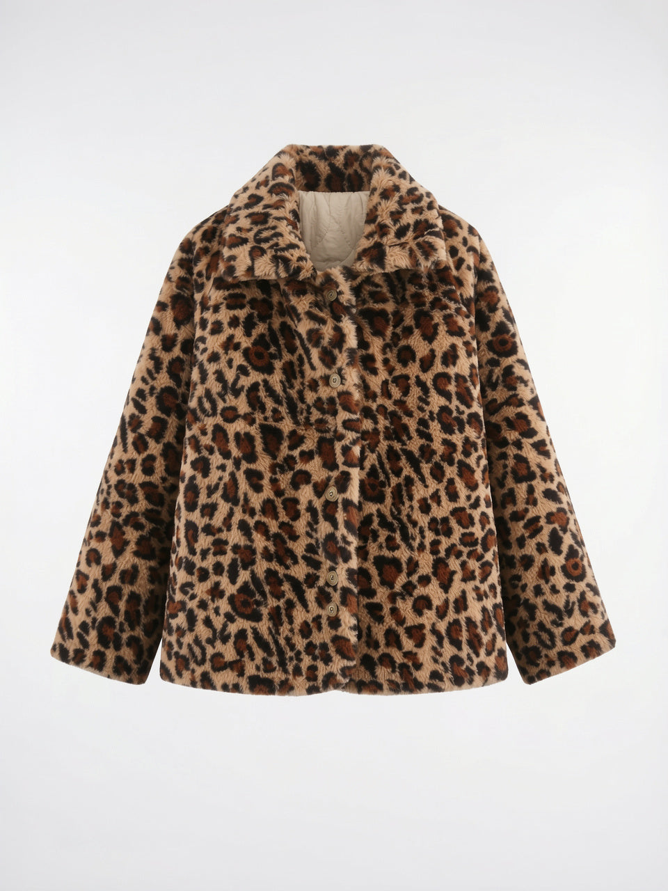 Veste Matelassée Imprimé Léopard Réversible Femme Coupe Relax - Leopard Print S