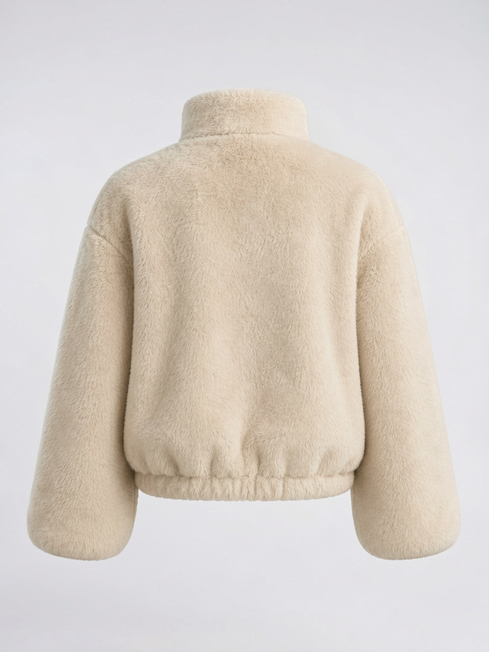 Veste Teddy Femme Col Montant Courte Zip Peluche - 11